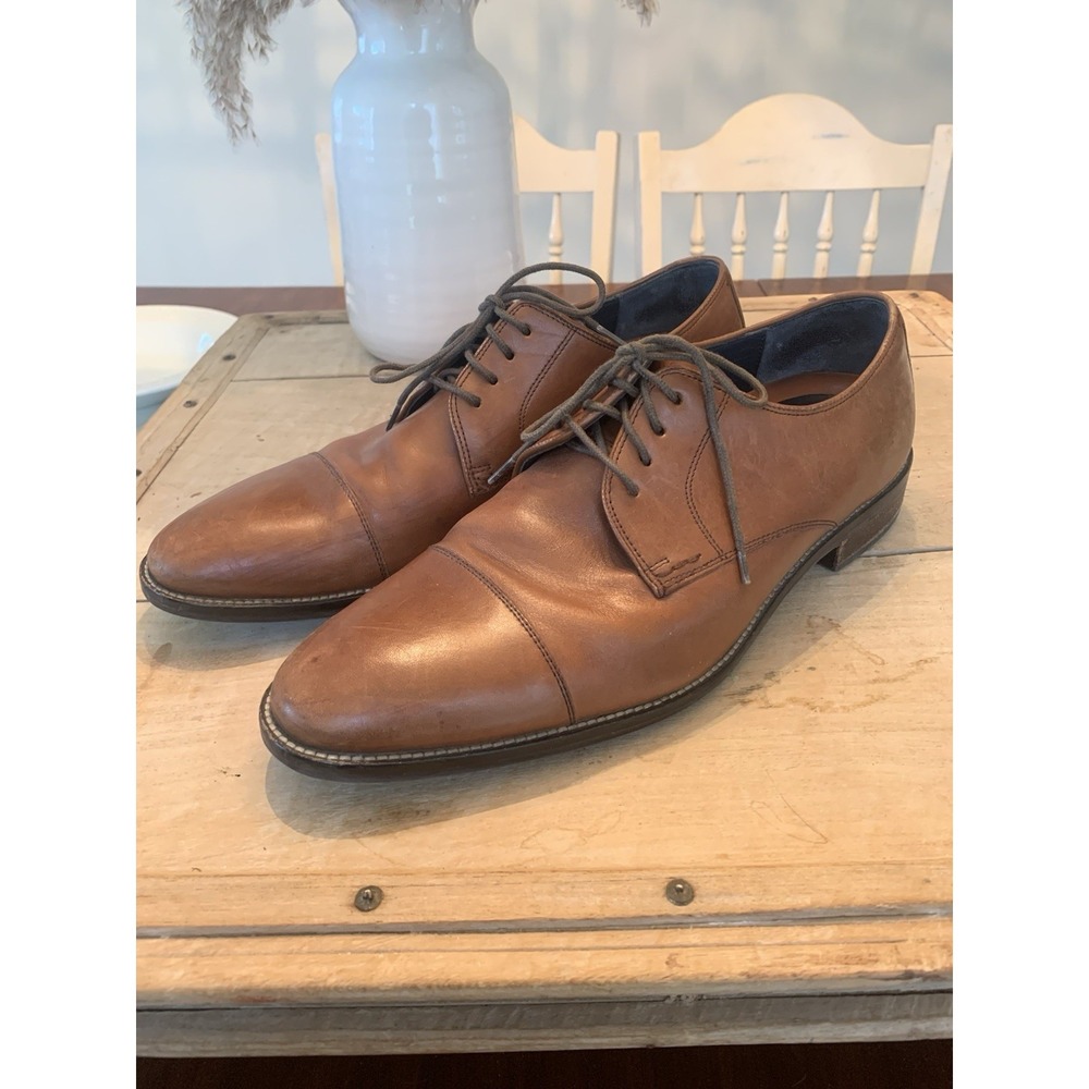 Cole Haan Lenox Hill C11632 Oxfords Men's 8.5 Brown‎ Cap Toe Leather Dress Shoes